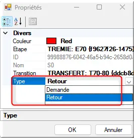 Choix Type Retour synchro